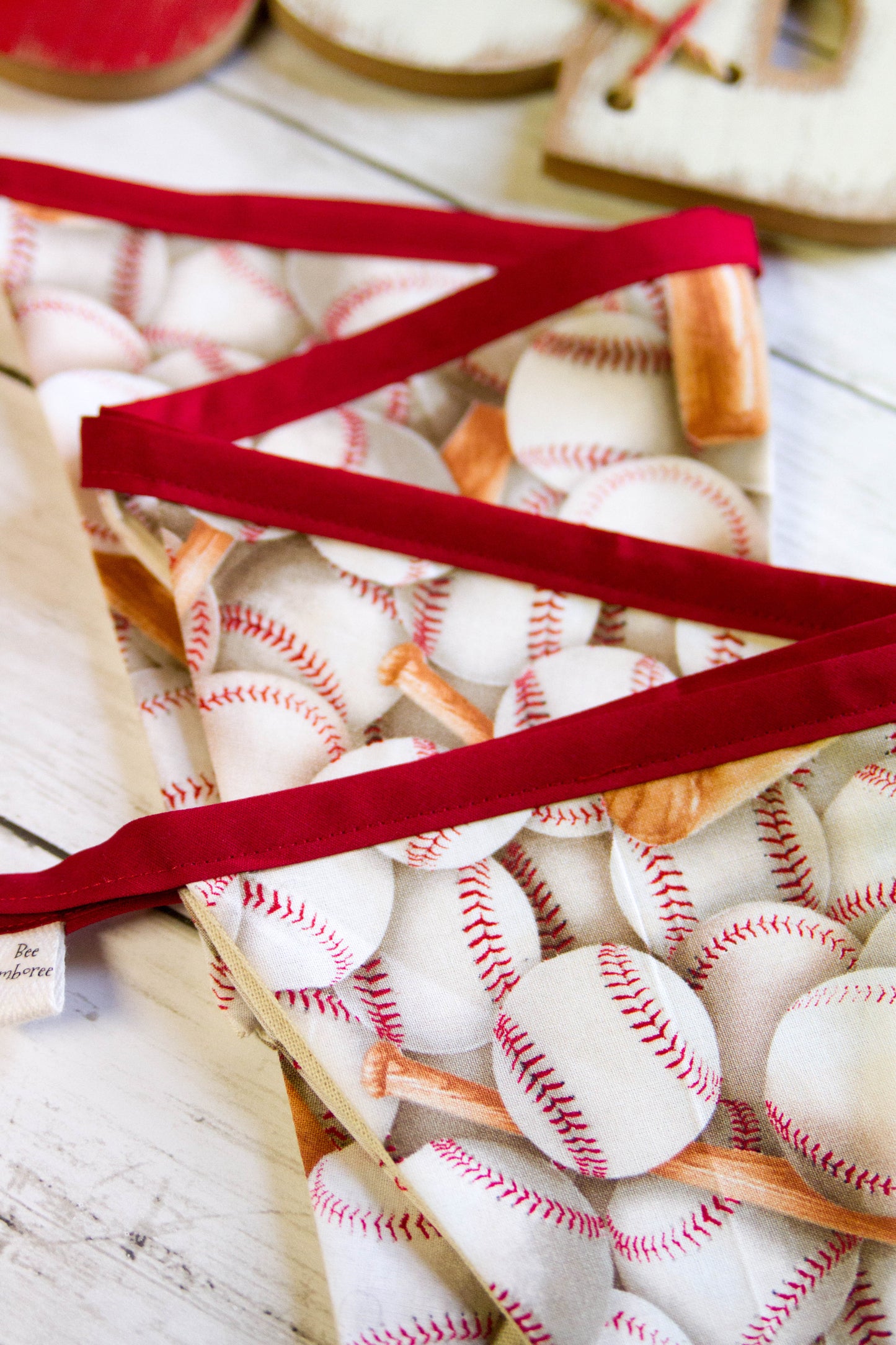 Baseball Fabric Banner | Baseball Flag Banner | Made to Order | Sport Themed Baseball Fabric Bunting Banner | Baseball Flag Banner | Sustainable Home Decor