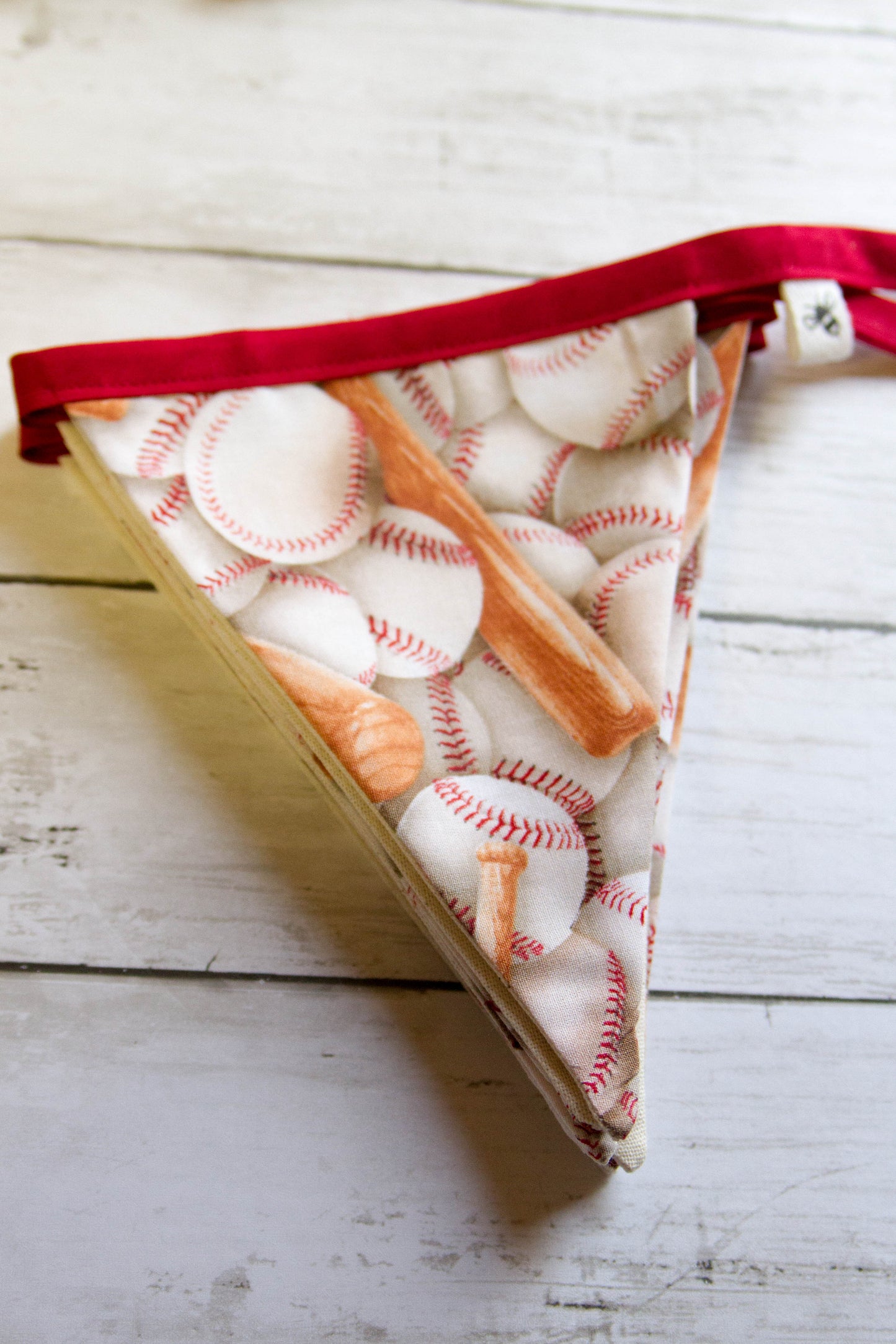 Baseball Fabric Banner | Baseball Flag Banner | Made to Order | Sport Themed Baseball Fabric Bunting Banner | Baseball Flag Banner | Sustainable Home Decor