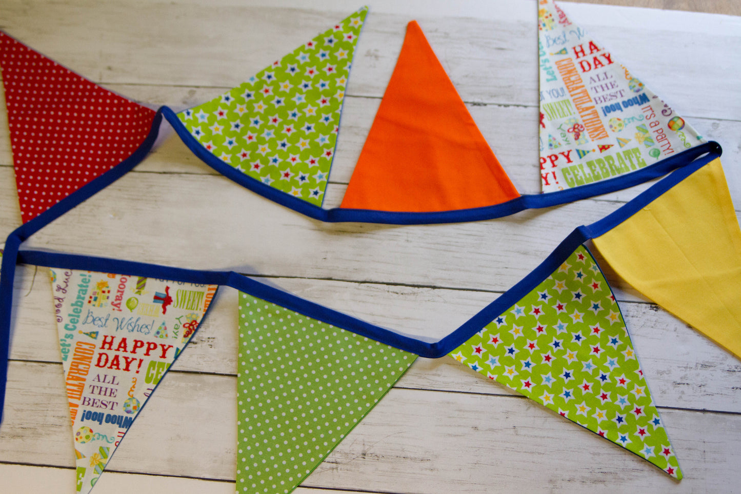 Celebration Fabric Bunting | Birthday Flag Banner | Happy Birthday Banner | Fabric Bunting | Reusable Birthday Banner | Colorful Flag Banner