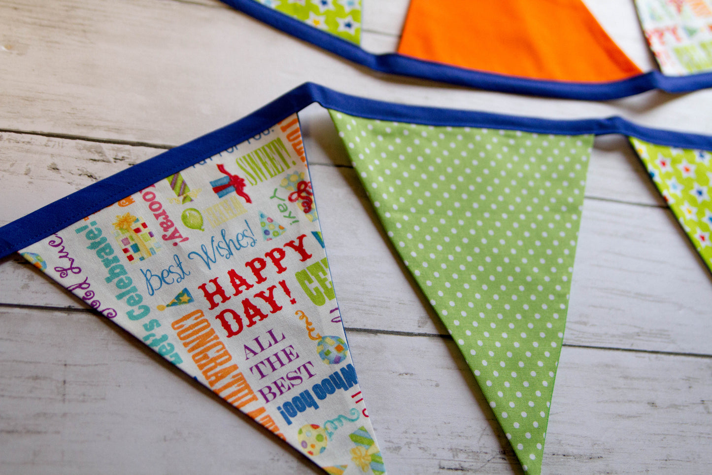 Celebration Fabric Bunting | Birthday Flag Banner | Happy Birthday Banner | Fabric Bunting | Reusable Birthday Banner | Colorful Flag Banner