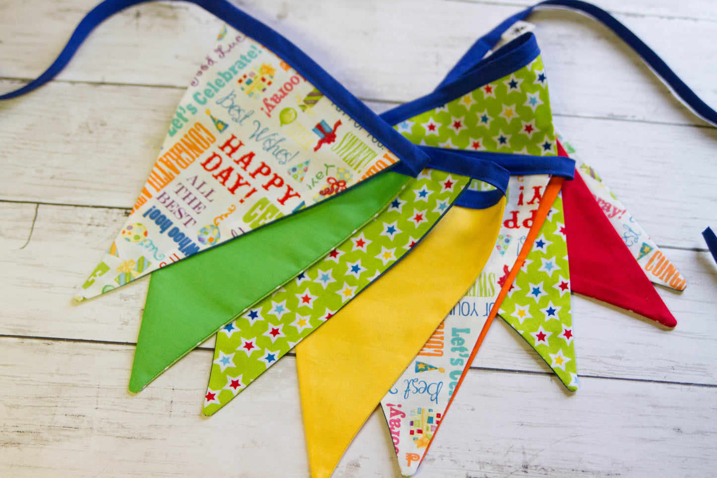 Celebration Fabric Bunting | Birthday Flag Banner | Happy Birthday Banner | Fabric Bunting | Reusable Birthday Banner | Colorful Flag Banner