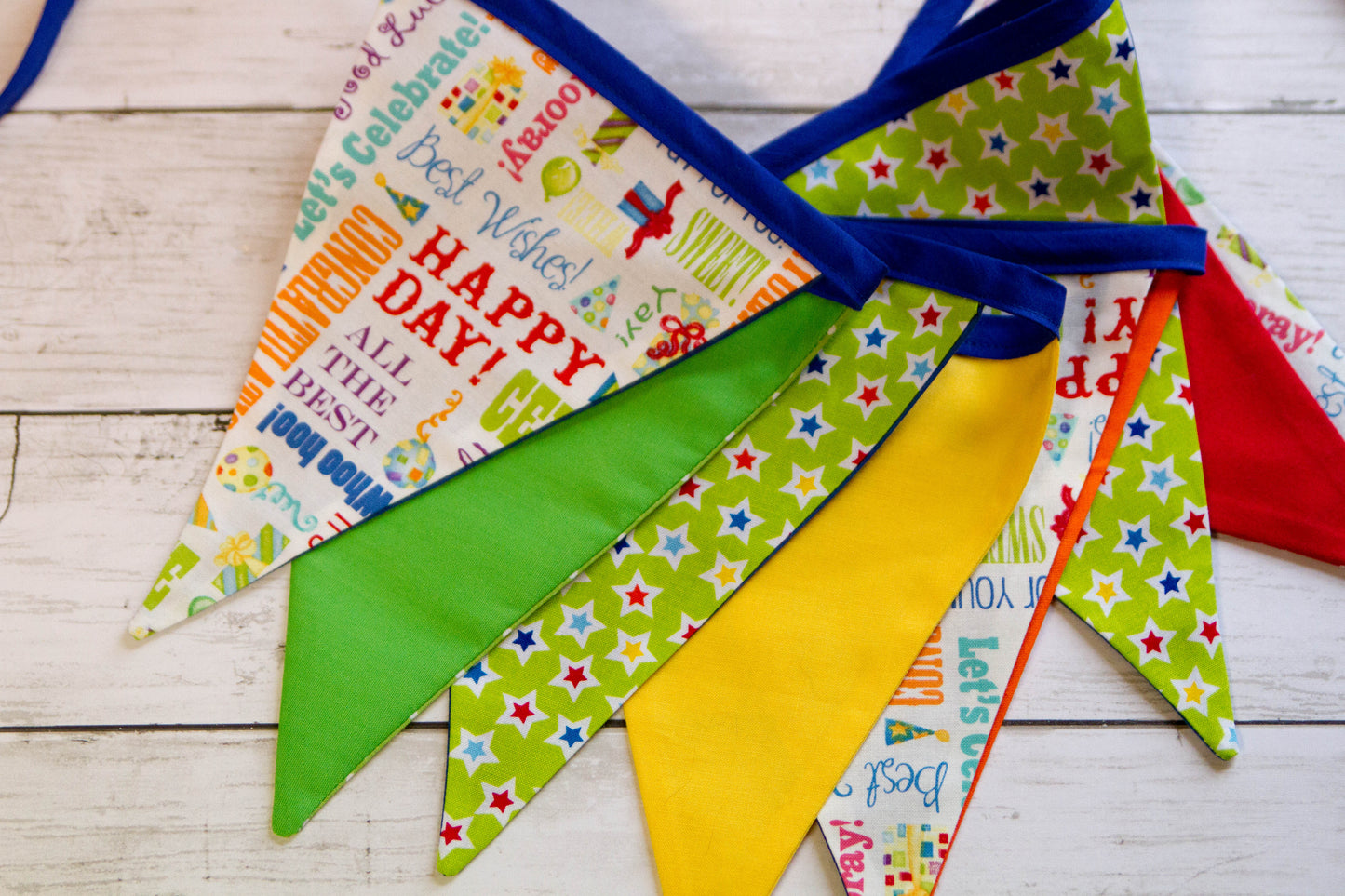 Celebration Fabric Bunting | Birthday Flag Banner | Happy Birthday Banner | Fabric Bunting | Reusable Birthday Banner | Colorful Flag Banner