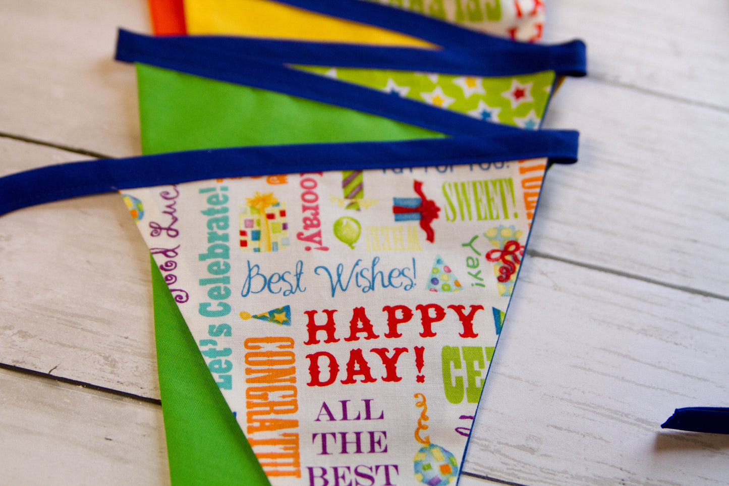 Celebration Fabric Bunting | Birthday Flag Banner | Happy Birthday Banner | Fabric Bunting | Reusable Birthday Banner | Colorful Flag Banner
