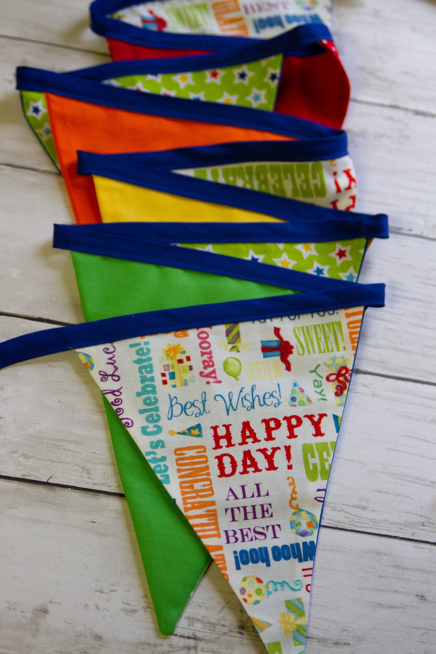 Celebration Fabric Bunting | Birthday Flag Banner | Happy Birthday Banner | Fabric Bunting | Reusable Birthday Banner | Colorful Flag Banner