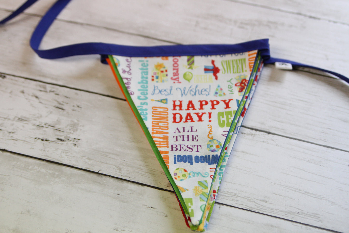 Celebration Fabric Bunting | Birthday Flag Banner | Happy Birthday Banner | Fabric Bunting | Reusable Birthday Banner | Colorful Flag Banner