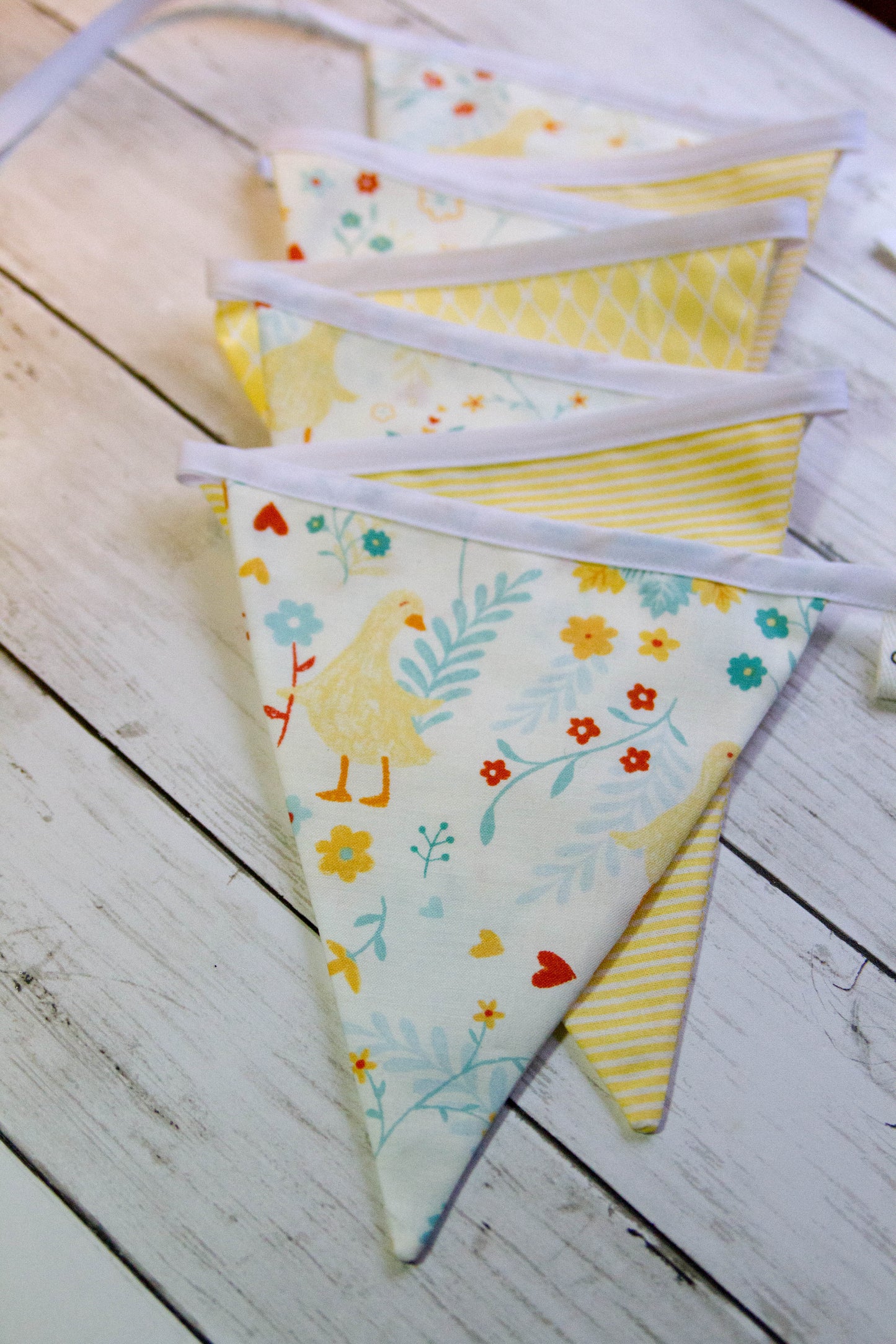 Fabric Spring Ducks Bunting Banner | Nursery Flag Banner |Ducks Spring Banner | Flag Banner