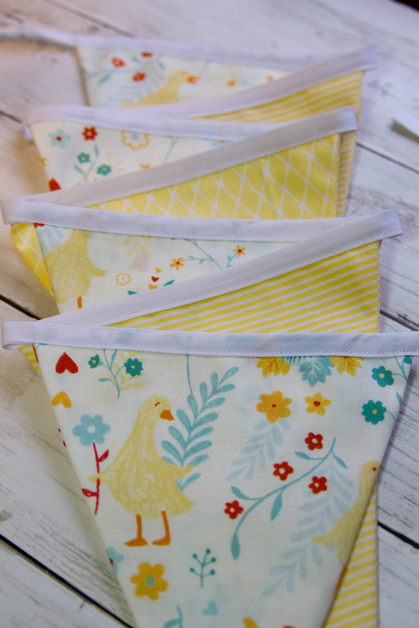 Fabric Spring Ducks Bunting Banner | Nursery Flag Banner |Ducks Spring Banner | Flag Banner