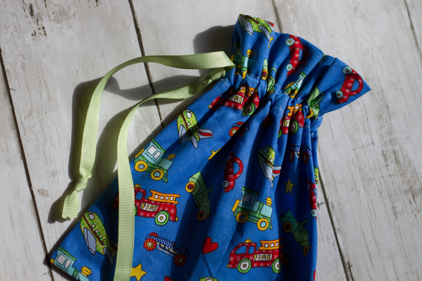 Fabric Transportation Gift Bag | Automobile Party Bags | Transportation Birthday Favor Bags