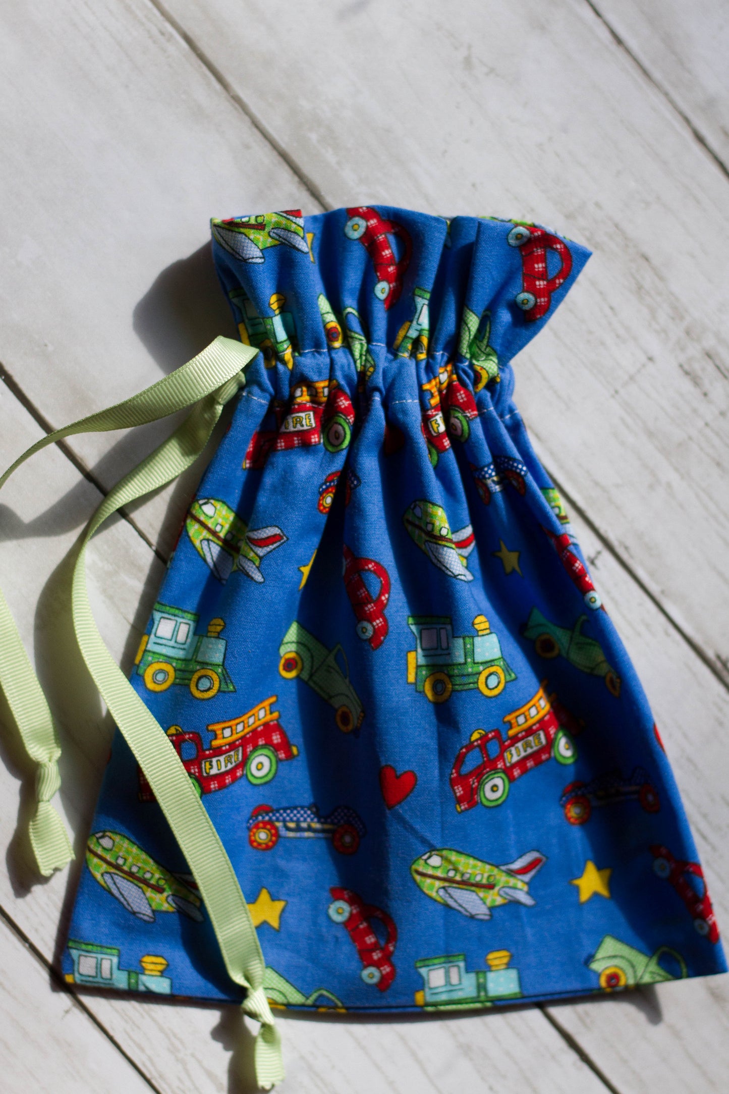 Fabric Transportation Gift Bag | Automobile Party Bags | Transportation Birthday Favor Bags