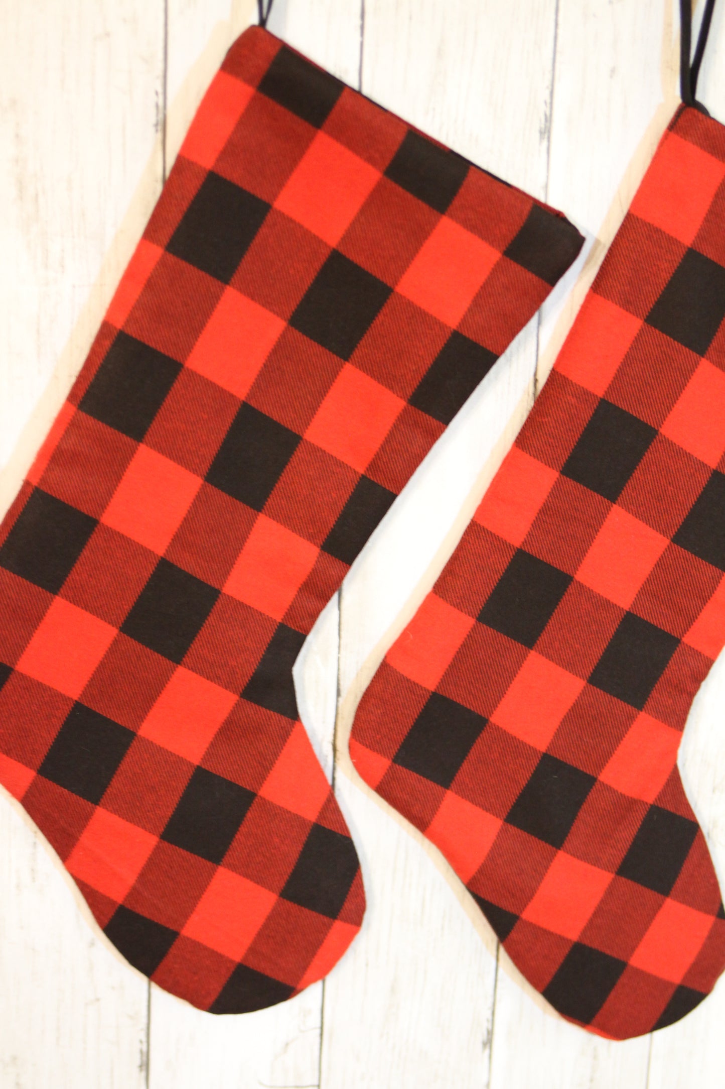 Red Black Buffalo Plaid Christmas Stocking